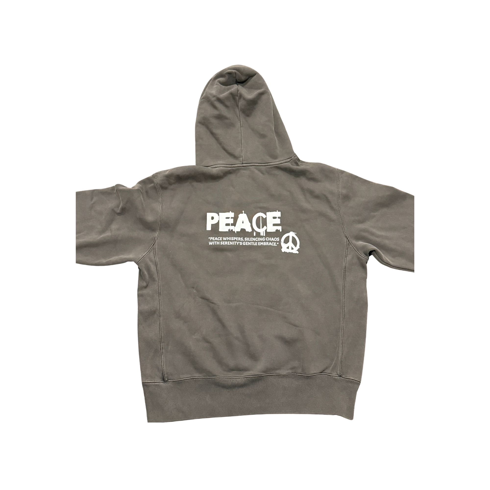 Charcoal Grey Hoodie (Back Print) - PEACE Collection